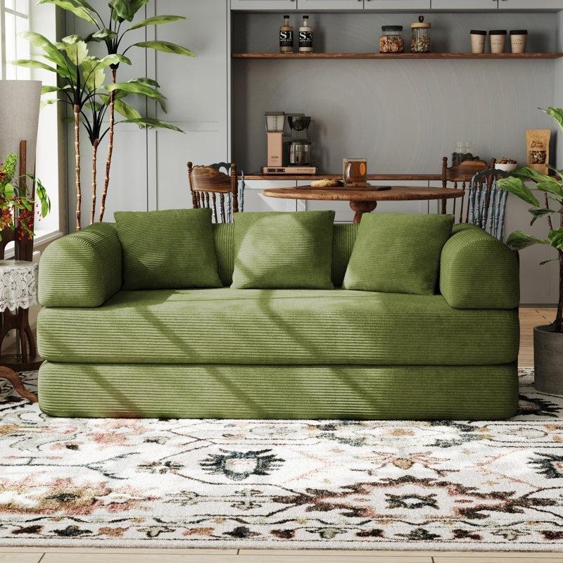 Fitilli Kadife Modüler Yatak Olan Koltuk - 200 cm - 151885