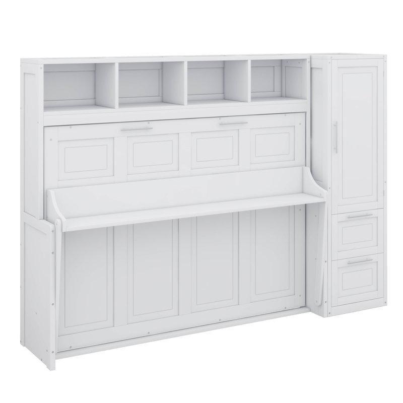 Gardıroplu ve Çekmeceli MDF Duvar Yatağı - 148 cm - 144393