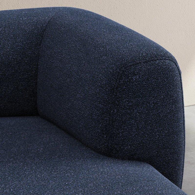 Gece Mavisi Dokulu Kumaş Sağ Uzanmalı Köşe Koltuk - 228x158 cm - 154764