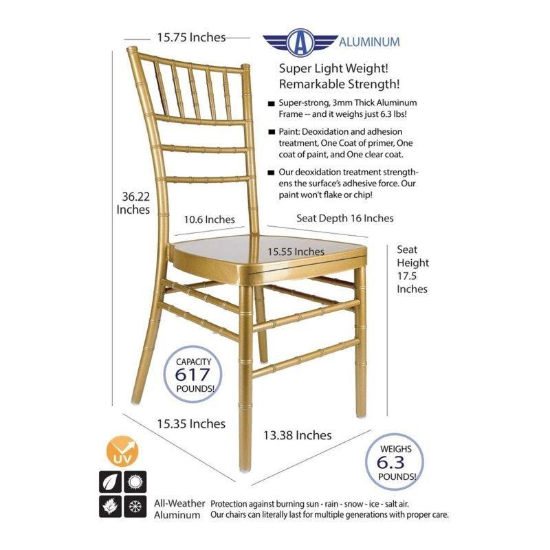 Gold Alüminyum Hafif 2'li Set Chiavari Sandalye - 146916