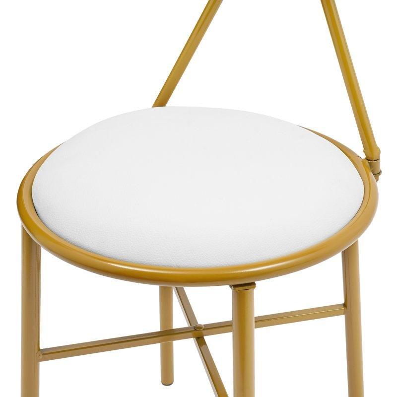 Gold Demir Kelebek Sırtlı Poliüretan Döşemeli Makyaj Sandalyesi - 81x35 cm - 146850