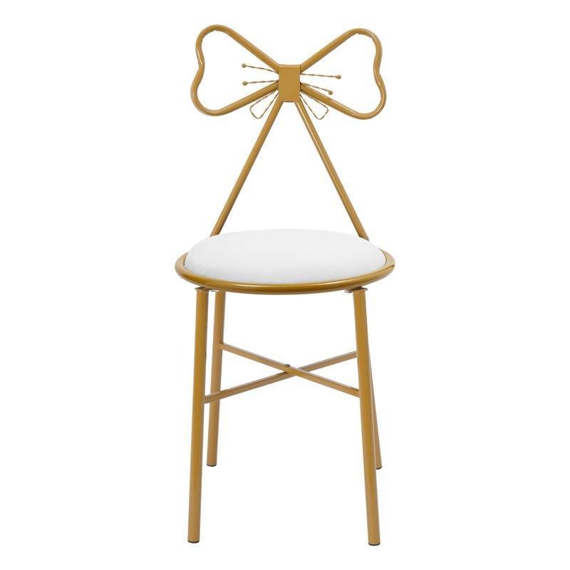 Gold Demir Kelebek Sırtlı Poliüretan Döşemeli Makyaj Sandalyesi - 81x35 cm - 146850