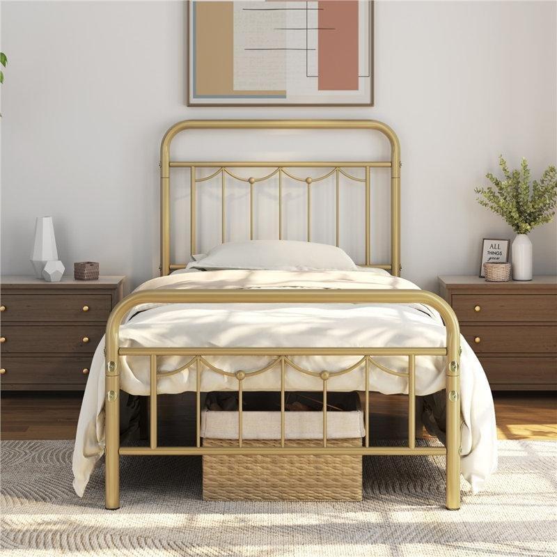 Gold Metal Vintage Tasarım Yatak Başlığı - 105 cm - 144960