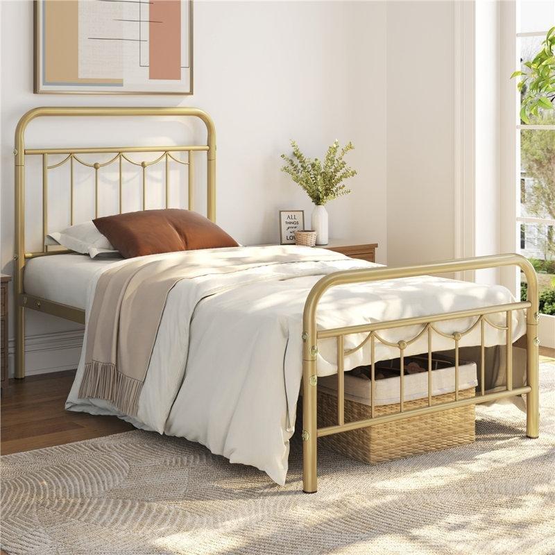 Gold Metal Vintage Tasarım Yatak Başlığı - 105 cm - 144960