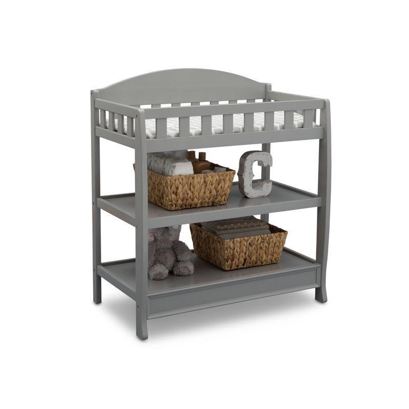 Gri Ahşap 2 Raflı ve Minderli Alt Değiştirme Masası - 89x51x100 cm - 163024
