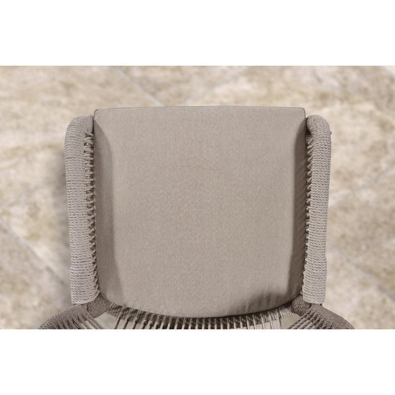 Gri Alüminyum Kolçaklı Rattan Dış Mekan Hasır Bar Sandalyesi İkili Set - 148191