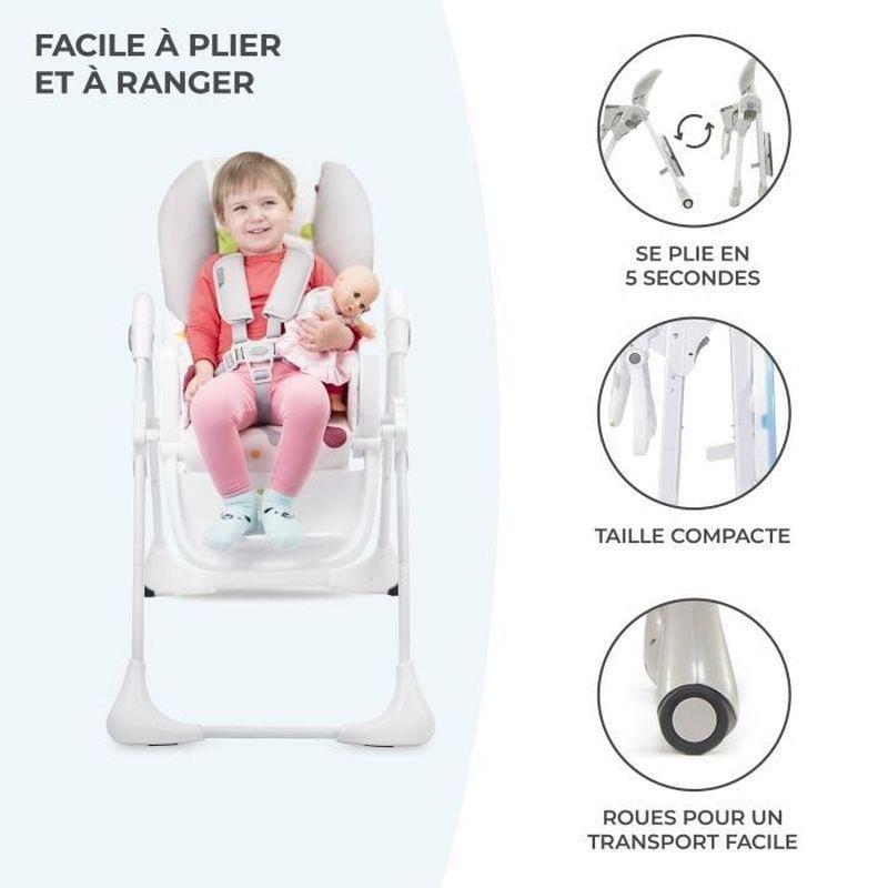 Gri Çelik Ayarlanabilir Tekerlekli ve Çıkarılabilir Tepsili Mama Sandalyesi - 162718