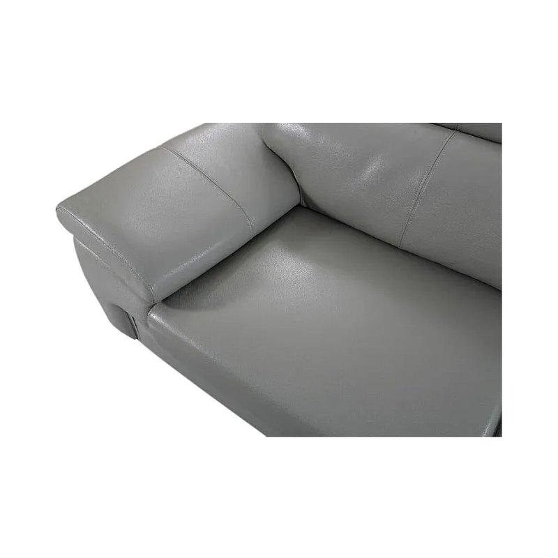 Gri Deri Ayarlanabilir Başlıklı Üçlü Koltuk - 222 cm - 155290