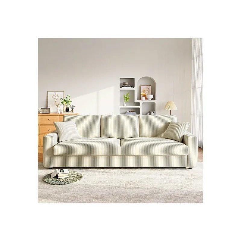 Gri Fitilli Kadife 2 Yastıklı Koltuk - 256x89x88 cm - 156052 Gri Fitilli Kadife 2 Yastıklı Koltuk - 256x89x88 cm - 156052