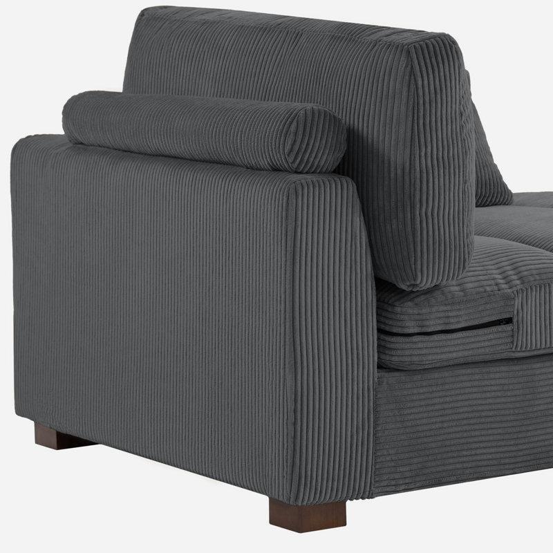 Gri Fitilli Kadife Yataklı Modüler Koltuk Ayarlanabilir Başlıklı - 151699