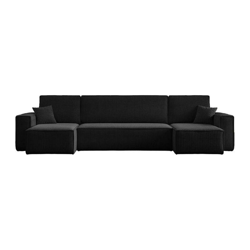 Gri Fitilli Kadife Yataklı U Köşe Koltuk - 312x145 cm - 155827