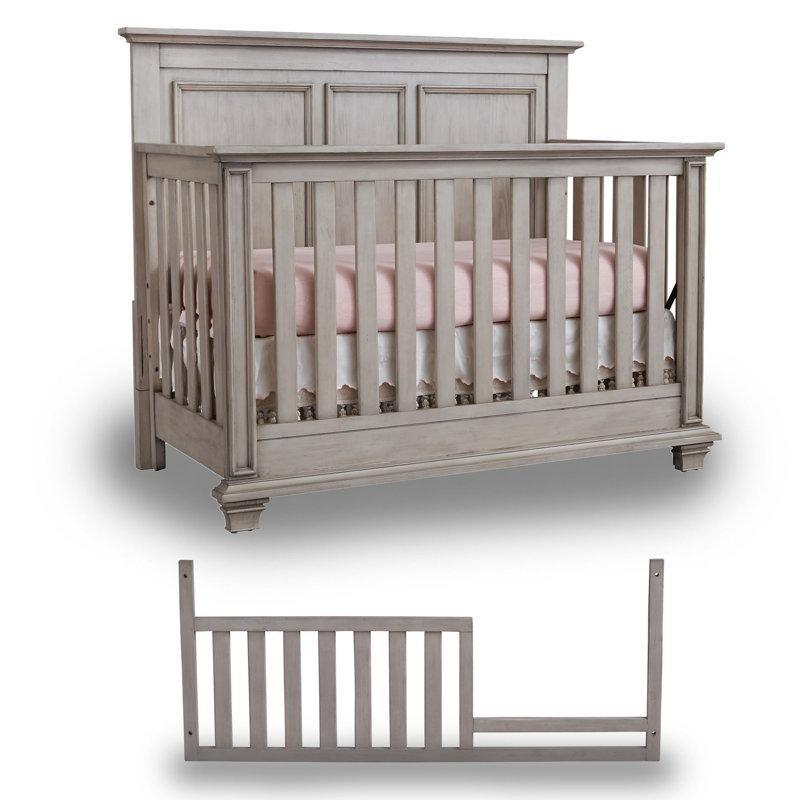 Gri Kahverengi Masif Ahşap 4ü 1 Arada Dönüşebilen Büyüyen Beşik - 150x82 cm - 161887