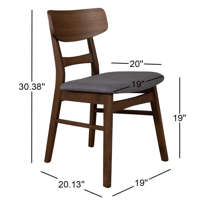 Gri Kumaş Döşemeli Ahşap Merdiven Sırtlı 2li Set Ceviz Sandalye - 145611