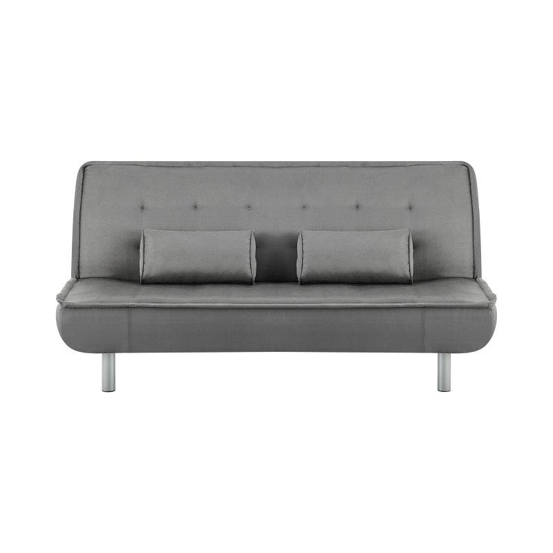 Gri Kumaş Kapitoneli Metal Ayaklı Yataklı Çekyat Koltuk - 190 cm - 155488