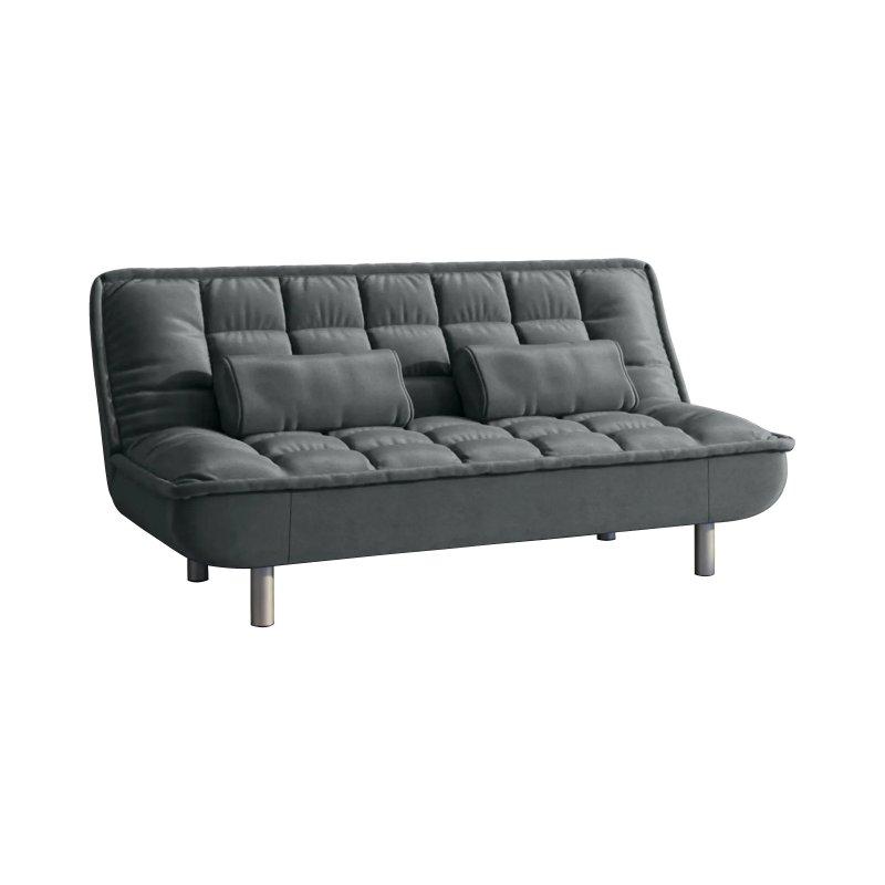 Gri Kumaş Kapitoneli Metal Ayaklı Yataklı Çekyat Koltuk - 190 cm - 155488