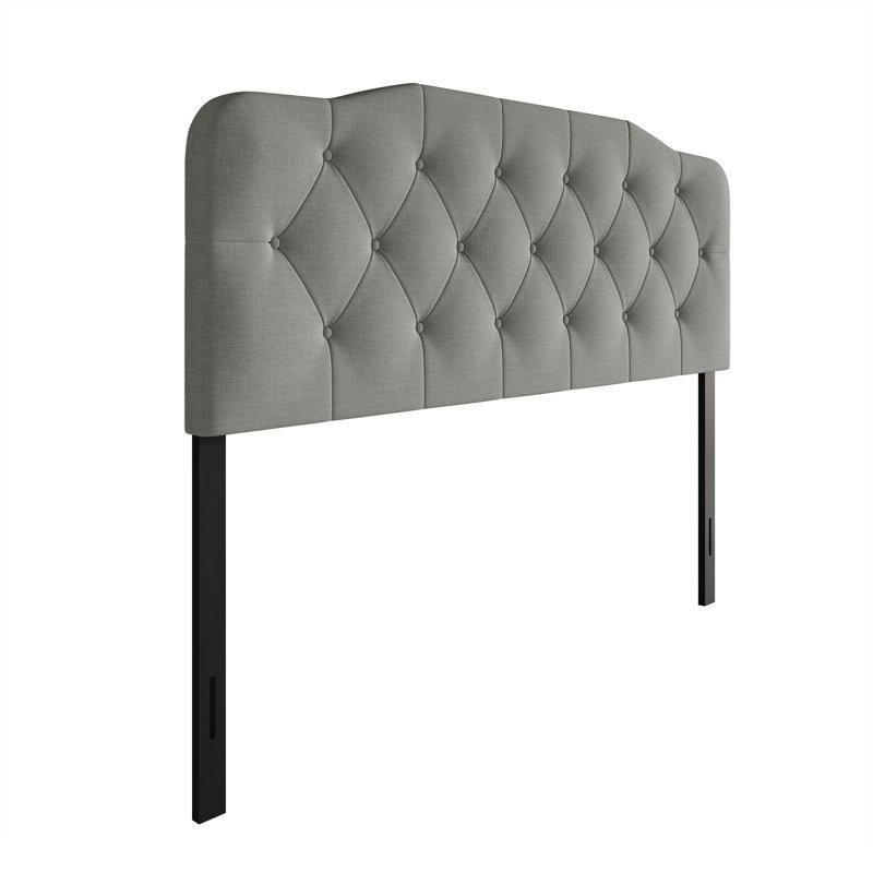 Gri Kumaş Kapitoneli Yüksekliği Ayarlanabilir Yatak Başlığı - 160 cm - 144876