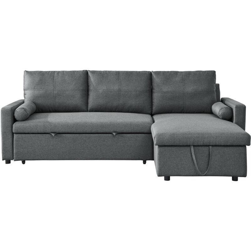 Gri Kumaş Yataklı Sandıklı Yönü Değiştirilebilir Köşe Koltuk - 225x145 cm - 154296