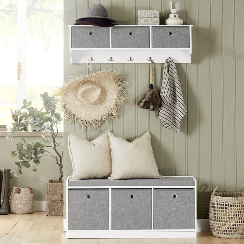 Gri MDF Minderli Sepetli Oyuncak Dolabı - 102x32x45 cm - 150787