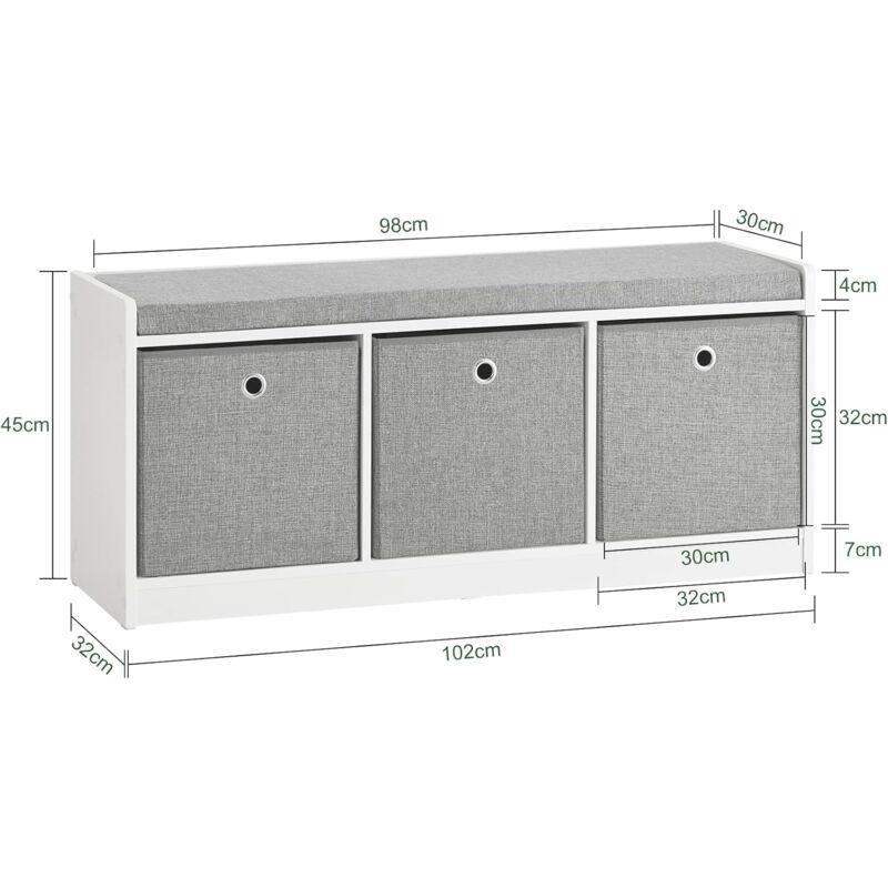 Gri MDF Minderli Sepetli Oyuncak Dolabı - 102x32x45 cm - 150787