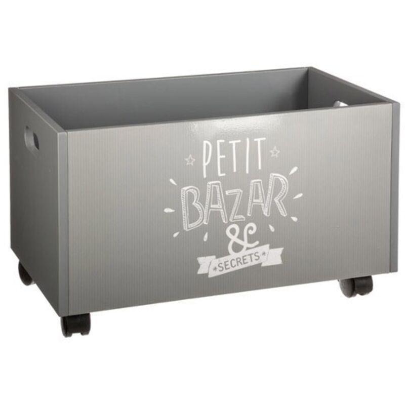 Gri MDF Tekerlekli Oyuncak Dolabı - 48x28x29 cm - 150706