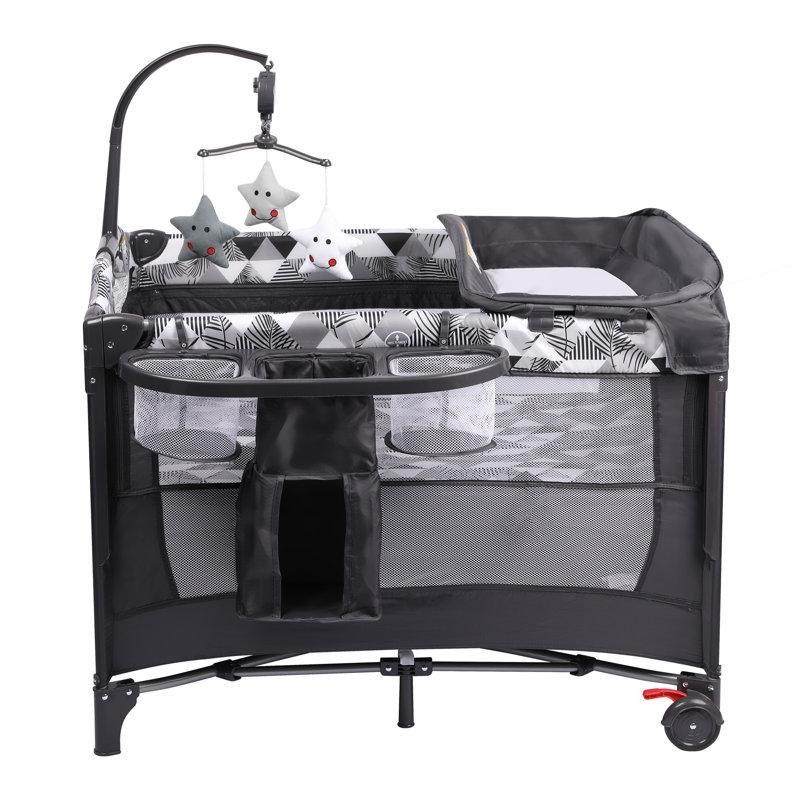 Gri Metal Katlanabilir 5i 1 Arada Alt Değiştirme Üniteli Anne Yanı Beşik - 161806