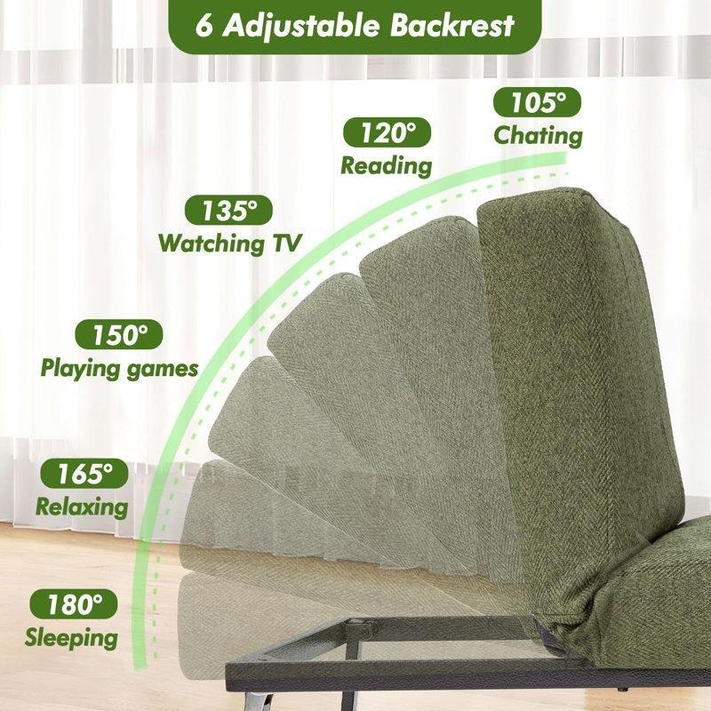 Gri Metal Yatak Olabilen 4'ü 1 Arada Tekli Koltuk - 77 cm - 156304