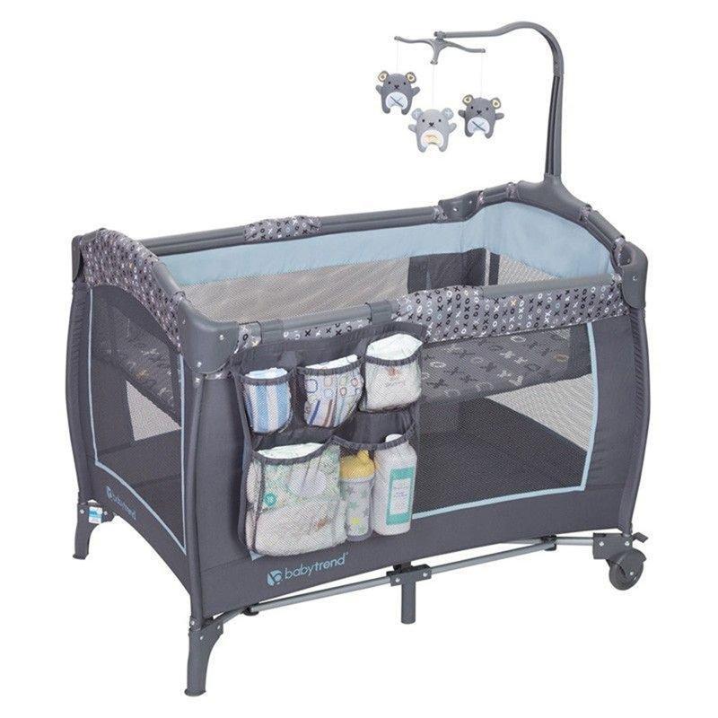 Gri Plastik Katlanabilir Depolamalı Ayaklı Anne Yanı Beşik - 103x76x73 cm - 161590
