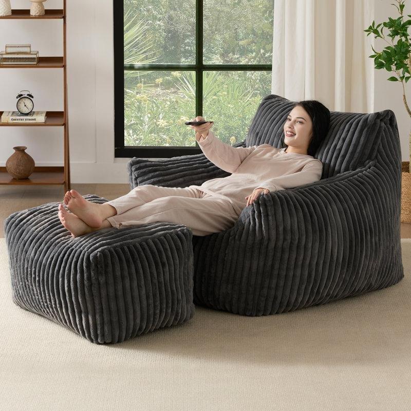 Gri Polyester Kumaş Puflu Geniş Puf Koltuk Seti - 157633