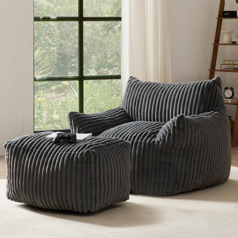 Gri Polyester Kumaş Puflu Geniş Puf Koltuk Seti - 157633