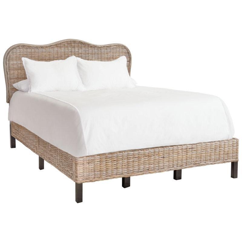 Gri Rattan Kemerli Başlıklı Karyola - 164x220 cm - 143200