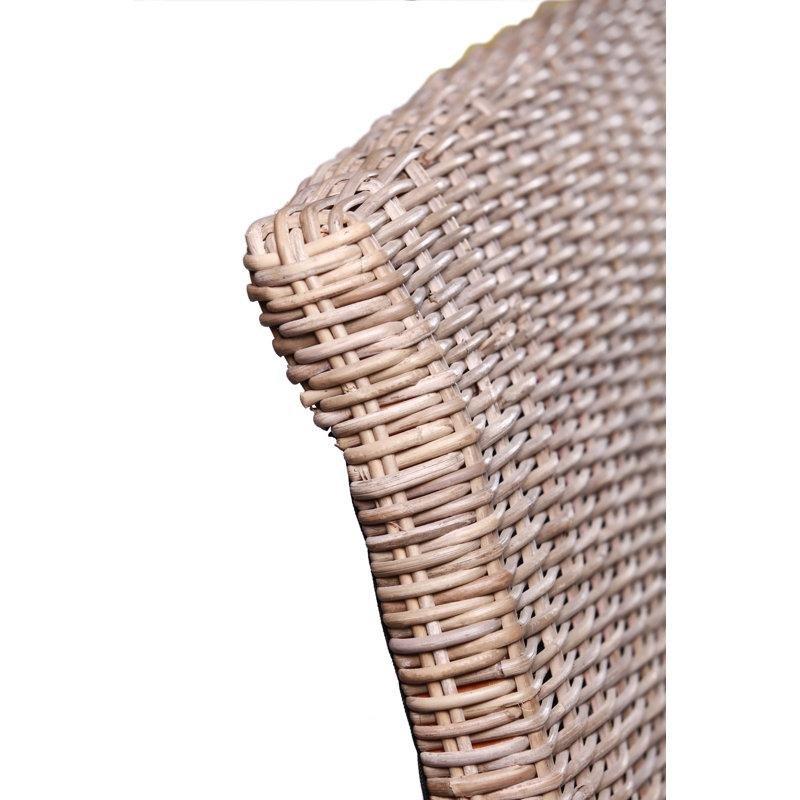 Gri Rattan ve Masif Maun El Yapımı Kemerli Yatak Başlığı - 203 cm - 144900