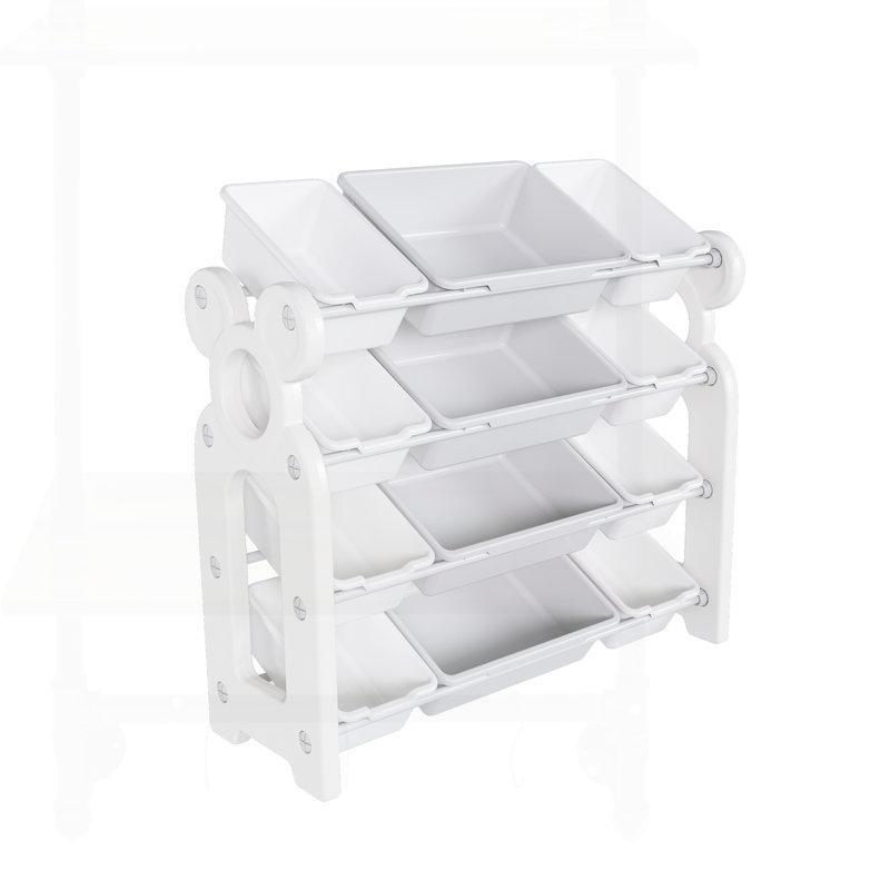 Gri ve Fildişi Çok Amaçlı Raflı Plastik Oyuncak Dolabı - 84x36x87 cm - 150480