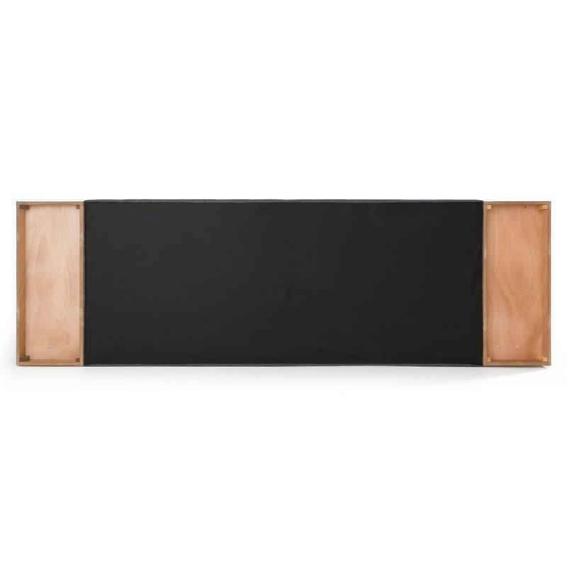 Gri ve Meşe Masif Kauçuk Ağacı Kumaş Döşemeli Dahili Komodinli Karyola - 260x244 cm - 142555