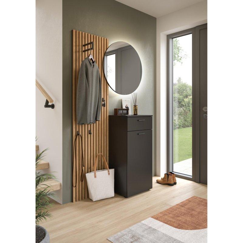 Gri ve Zanaatkar Dekorlu Suntalam 3 Parçalı Aynalı Portmanto Vestiyer Seti - 96 cm - 159337