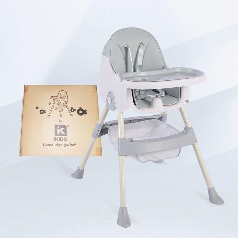 Gri Yüksekliği Ayarlanabilir Katlanabilir Mama Sandalyesi - 75x60x94 cm - 162871