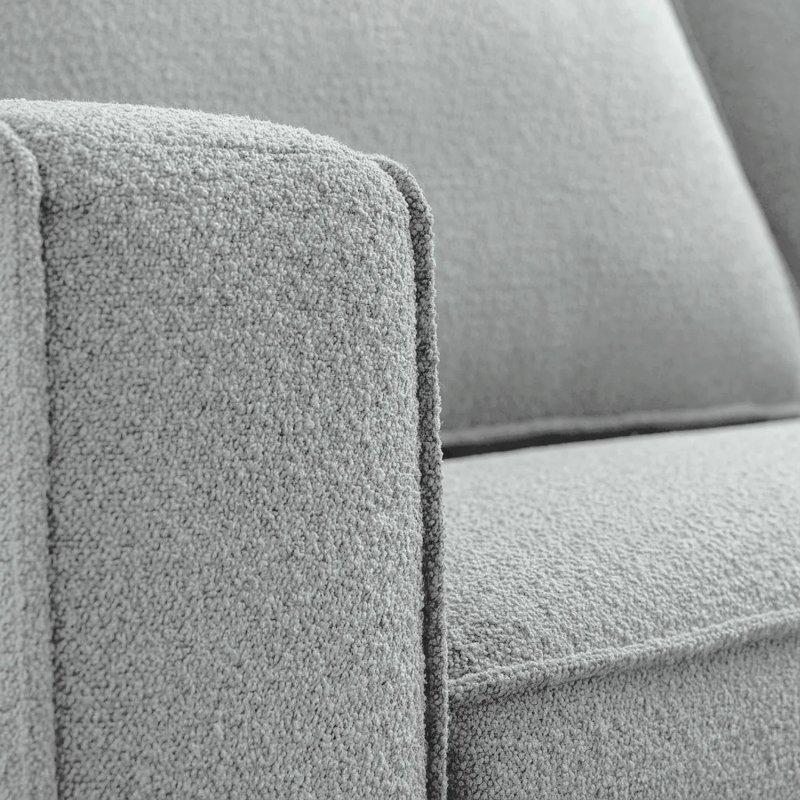 Gümüş Gri Tolfa Buklet Kumaş İtalyan Mekanizmalı Yataklı Üçlü Koltuk - 222 cm - 154387