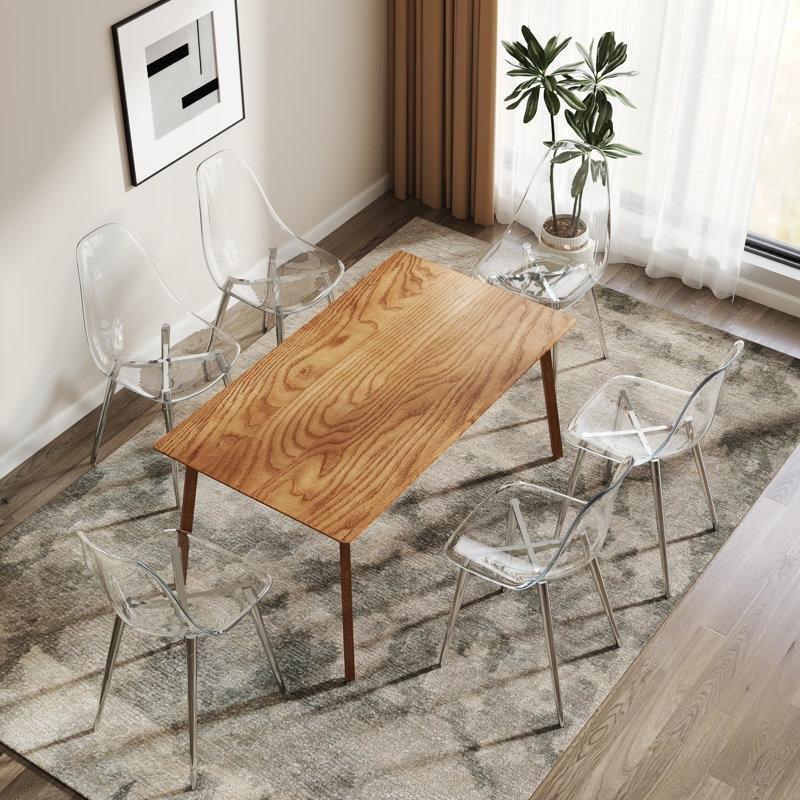 Gümüş Metal Ayaklı Akrilik 6lı Set Şeffaf Sandalye - 146730