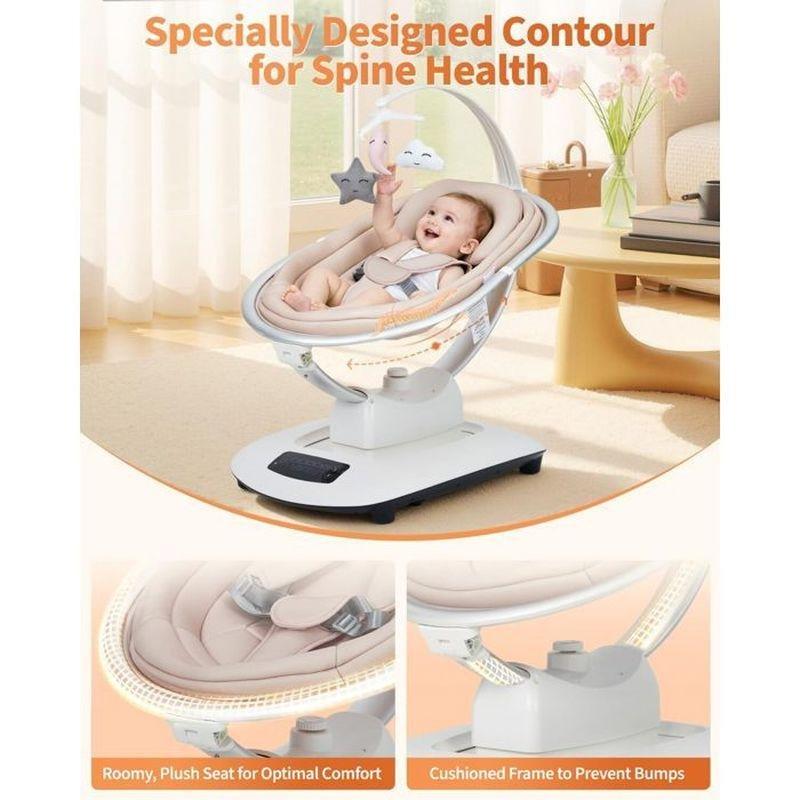 Haki Uzaktan Kumandalı Mama Masalı 5 Sallanma Modlu Müzikli Elektrikli Ana Kucağı Beşik - 162364