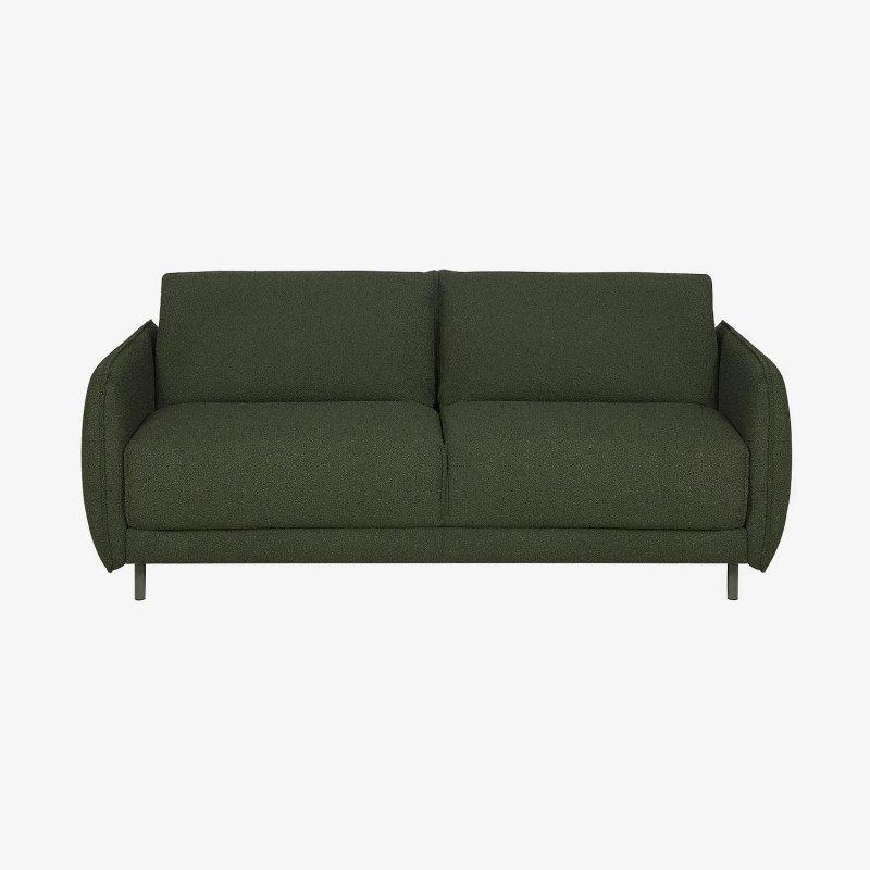 Haki Yeşil Bukle Kumaş Metal Ayaklı Yataklı İkili Koltuk - 184 cm - 155048
