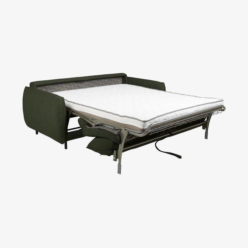 Haki Yeşil Bukle Kumaş Metal Ayaklı Yataklı İkili Koltuk - 184 cm - 155048