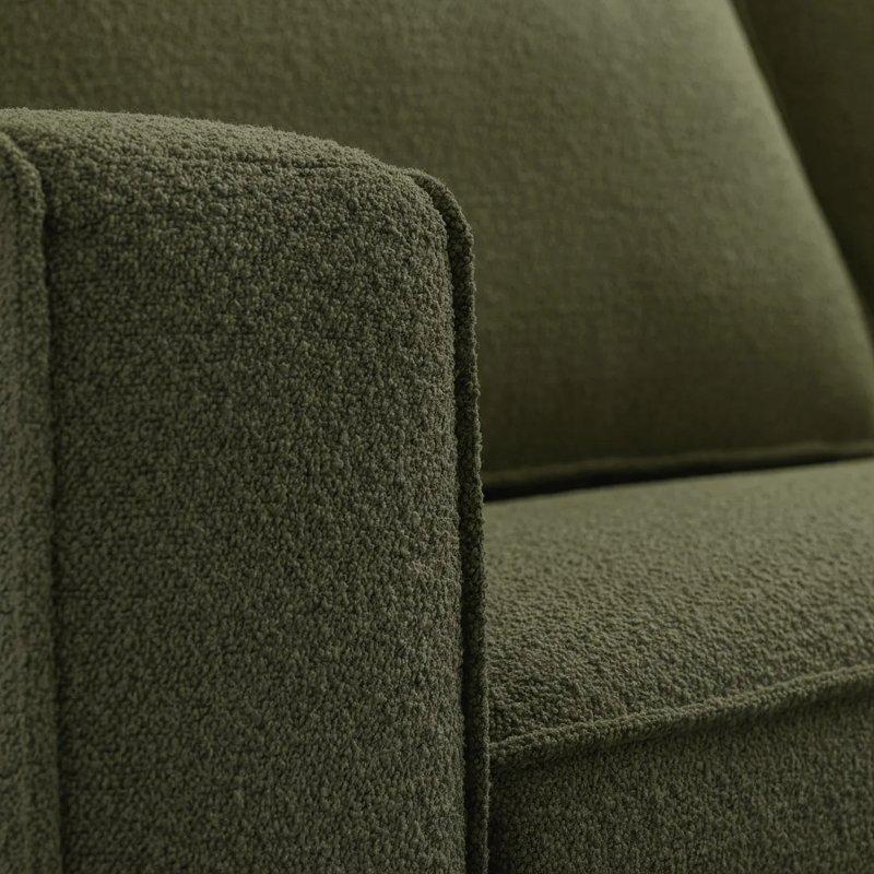 Haki Yeşil Bukle Kumaş Yataklı İtalyan Mekanizmalı İkili Koltuk - 202 cm - 154941