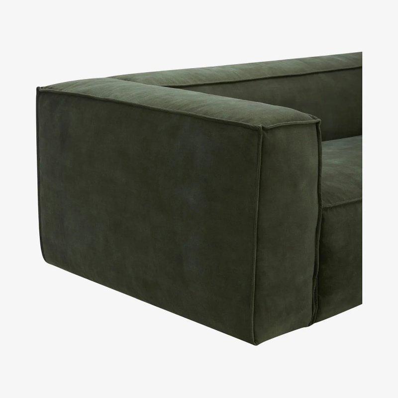 Haki Yeşil Kadife İki Kişilik Koltuk - 210 cm - 154540