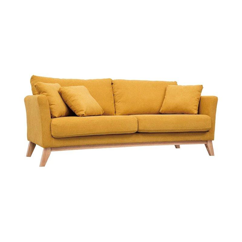 Haki Yeşil Kadife Kumaş Çıkarılabilir Kılıflı 3 Kişilik İskandinav Koltuk - 179 cm - 155941