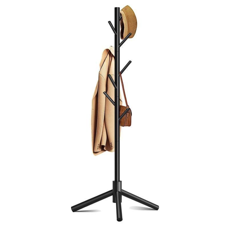 Ham Ahşap Masif Çam Ağacı 8 Askılı Ayarlanabilir Ayaklı Portmanto - 175 cm - 161320