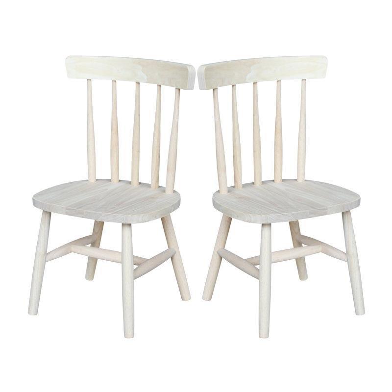 Ham Masif Ahşap 2li Set Çocuk Sandalyesi - 146724