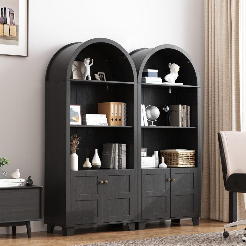 Ham Meşe Ayaklı Kemerli MDF Cam Kapaklı Vitrin - Gümüşlük - 178x78 cm - 156850