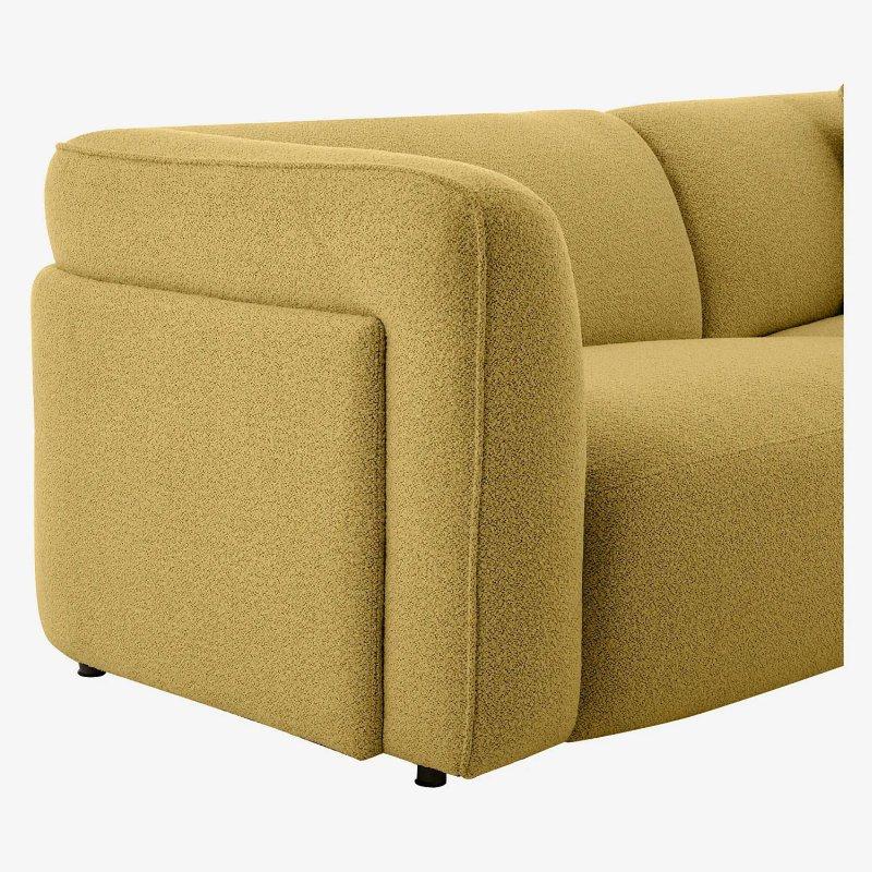 Hardal Sarısı Buklet Kumaş 4 Kişilik Koltuk - 250 cm - 154601