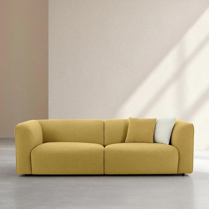 Hardal Sarısı Buklet Kumaş 4 Kişilik Koltuk - 250 cm - 154601