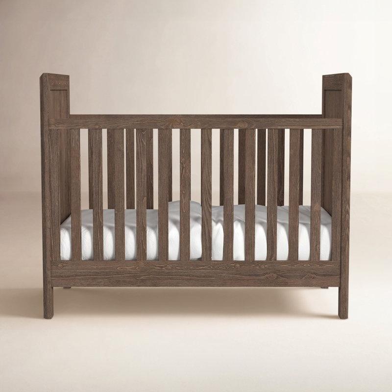 Hasat Kahverengi Masif ve Endüstriyel Ahşap Çocuk Yatağına Dönüşebilen Beşik - 140x75 cm - 161932