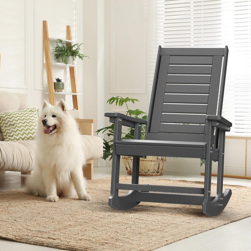 Hava Koşullarına Dayanıklı Yüksek Sırtlı HDPE Plastik Sallanan Sandalye Seti 2 Adet - 146364